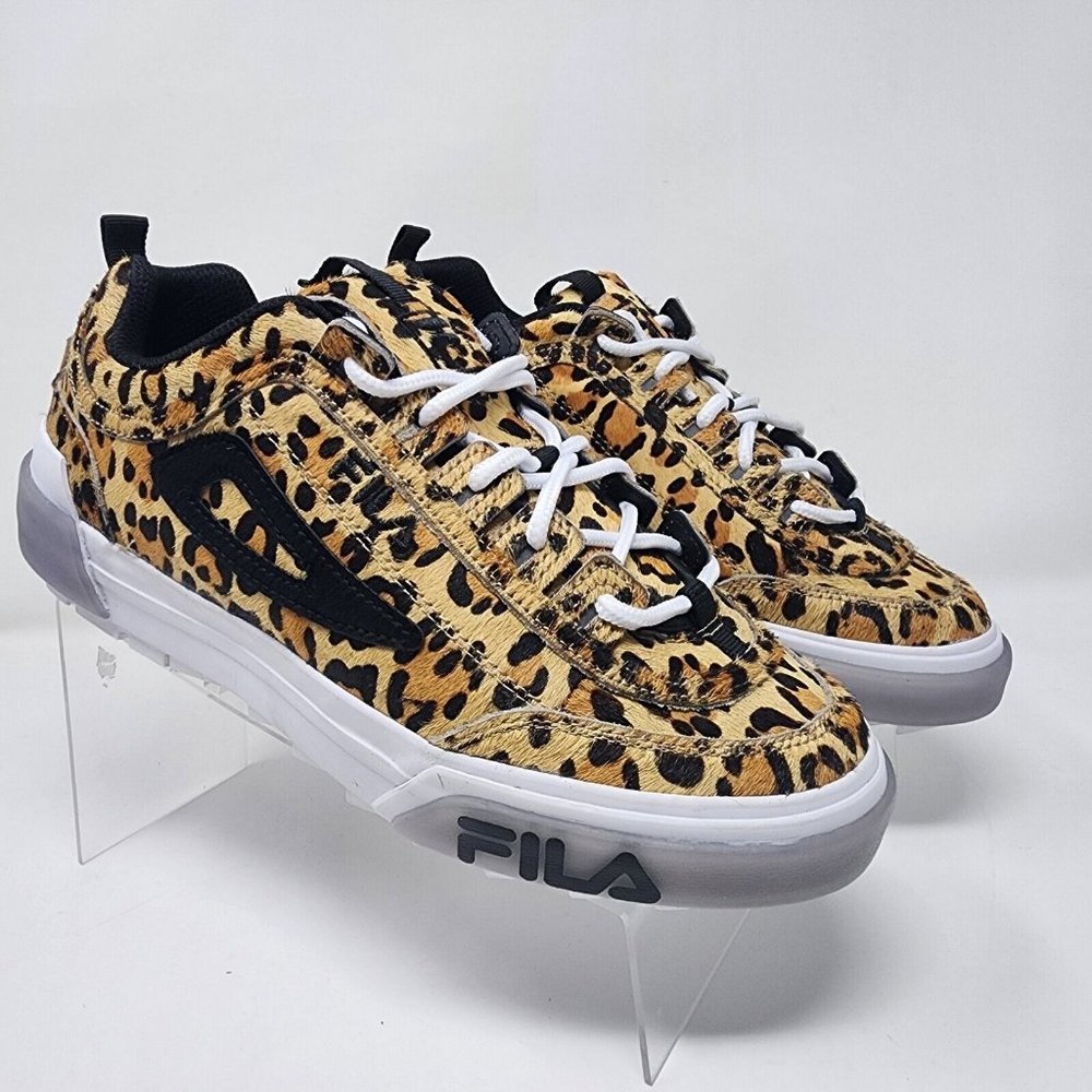 Fila Disruptor 2 Womens 8.5 Leopard Horse Fur Running Hiking Gym Sneakers